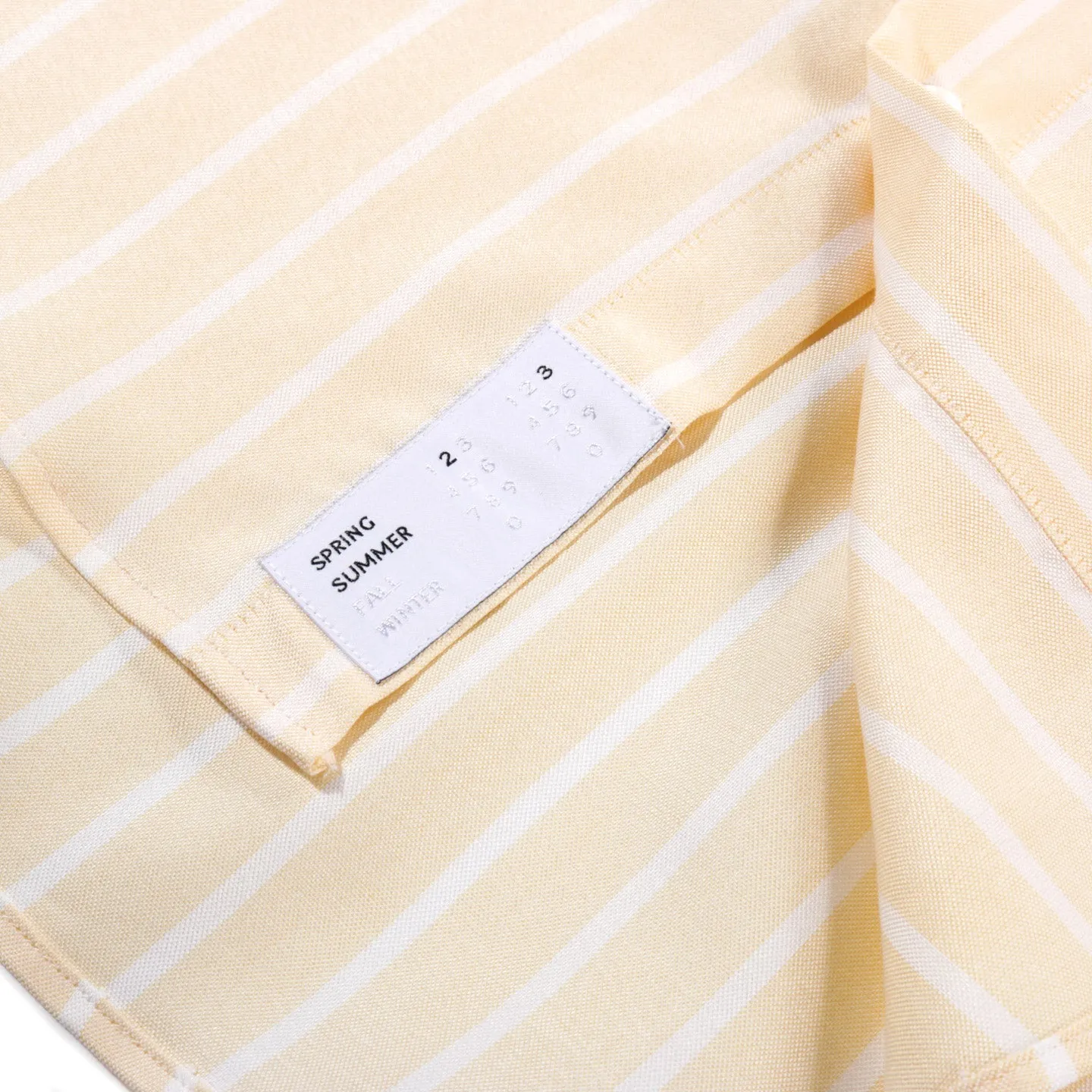 4SDESIGNS CLASSIC SP SHIRT 5OZ YELLOW STRIPE TENCEL OXFORD