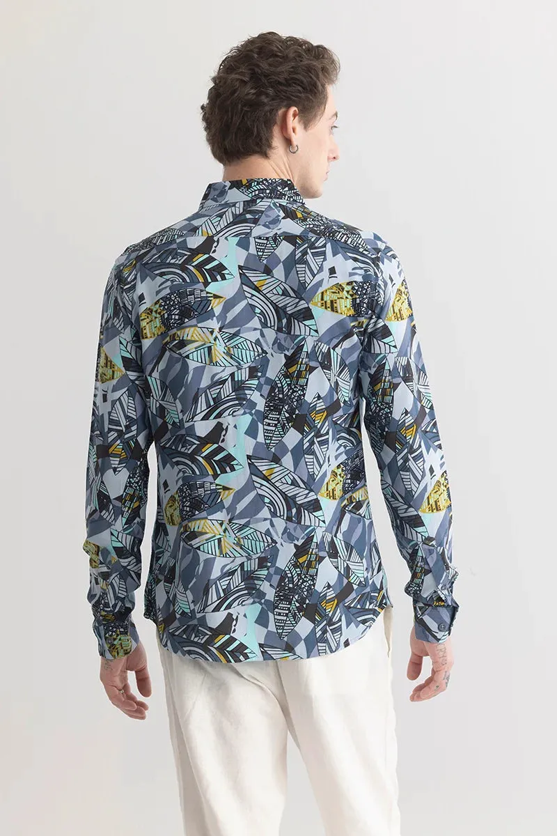 Optimized English Title: Abstract Grey Shirt with Unique Pattern