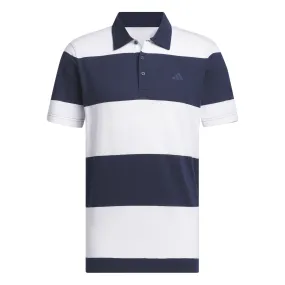 adidas Colorblock Rugby Stripe Polo Shirt - White/Collegiate Navy SS24