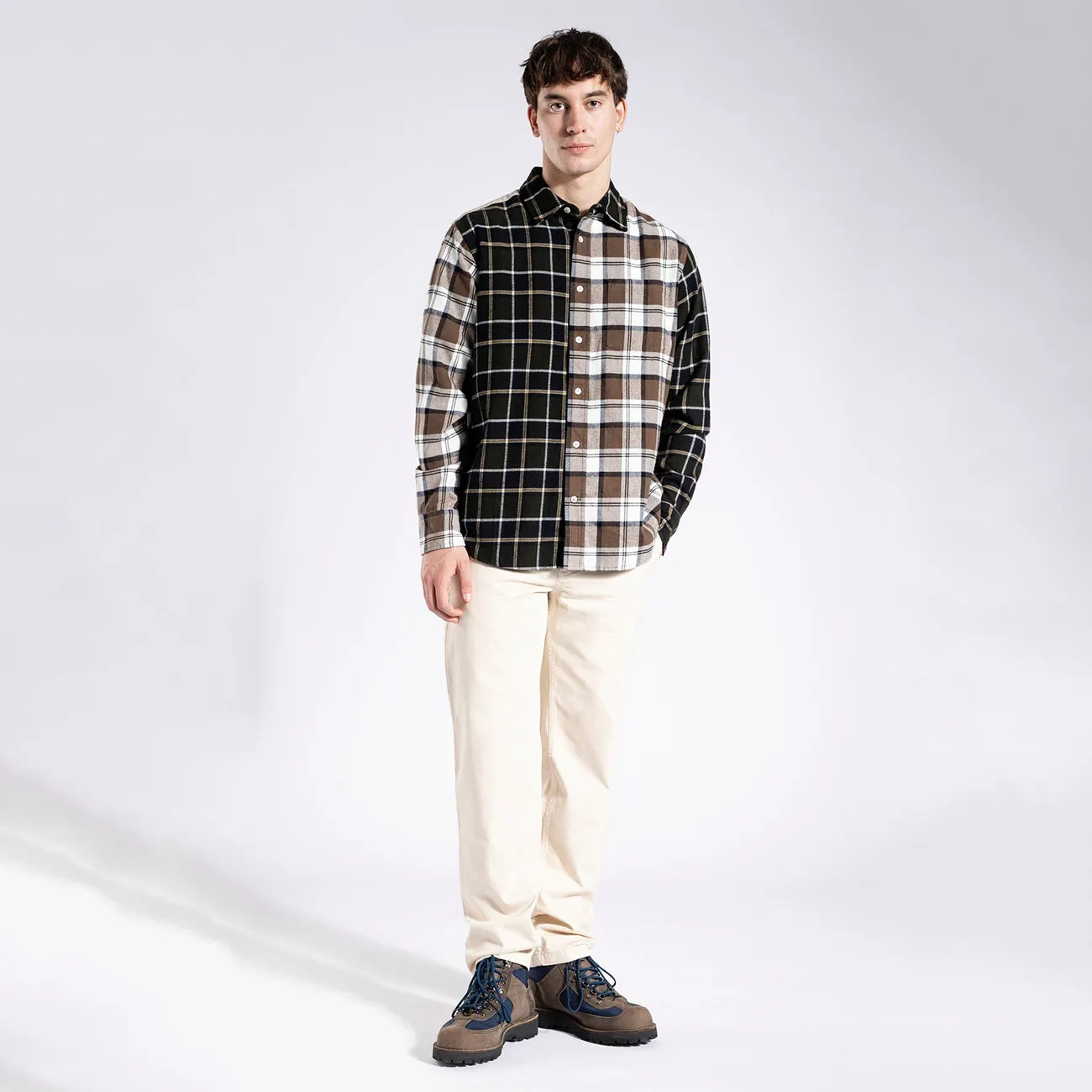 ALGOT MIXED FLANNEL CHECK BEECH GREEN