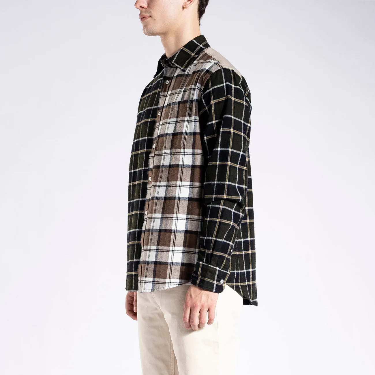 ALGOT MIXED FLANNEL CHECK BEECH GREEN