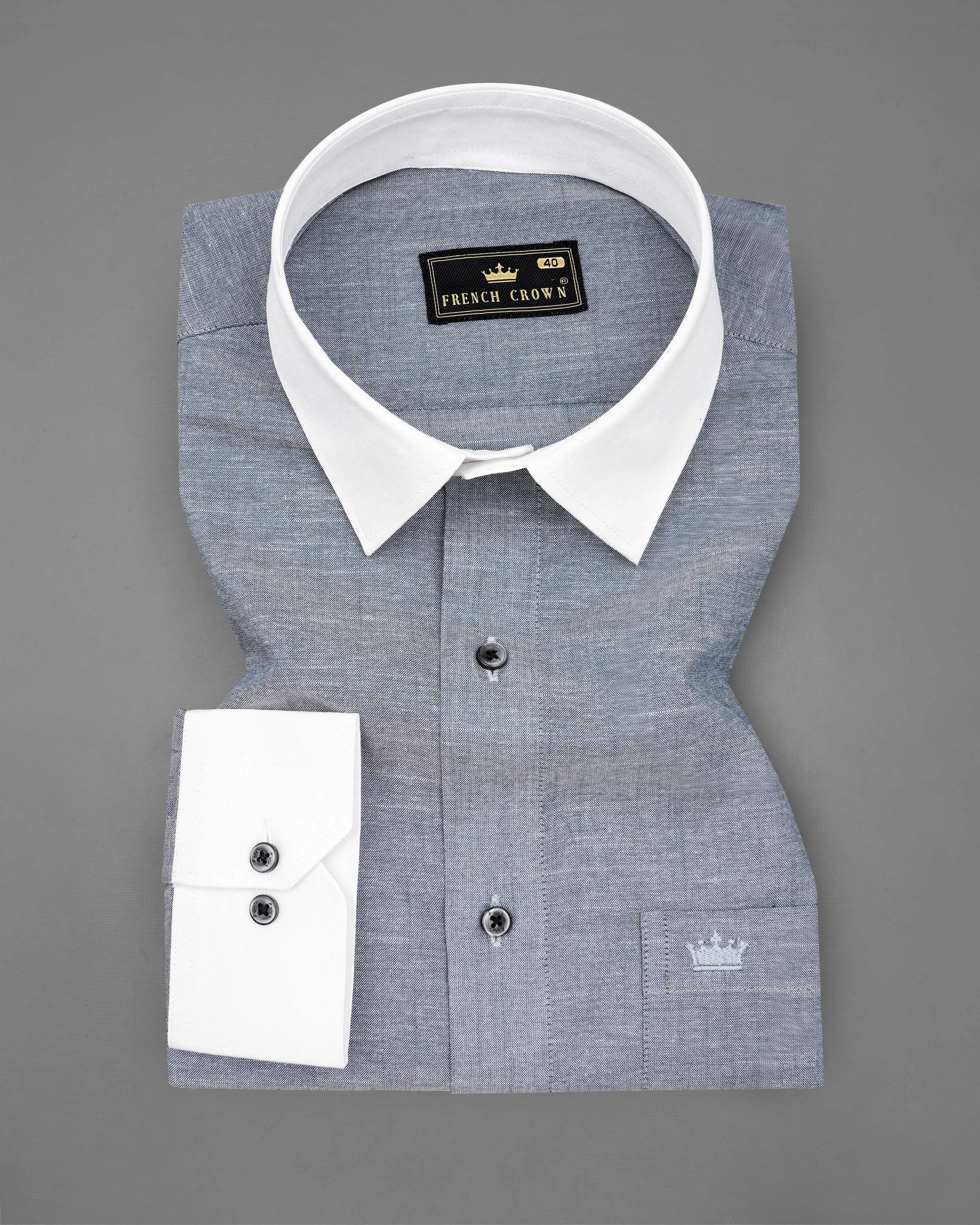 Amethyst Gray with White Collar and Cuffs Royal Oxford Shirt