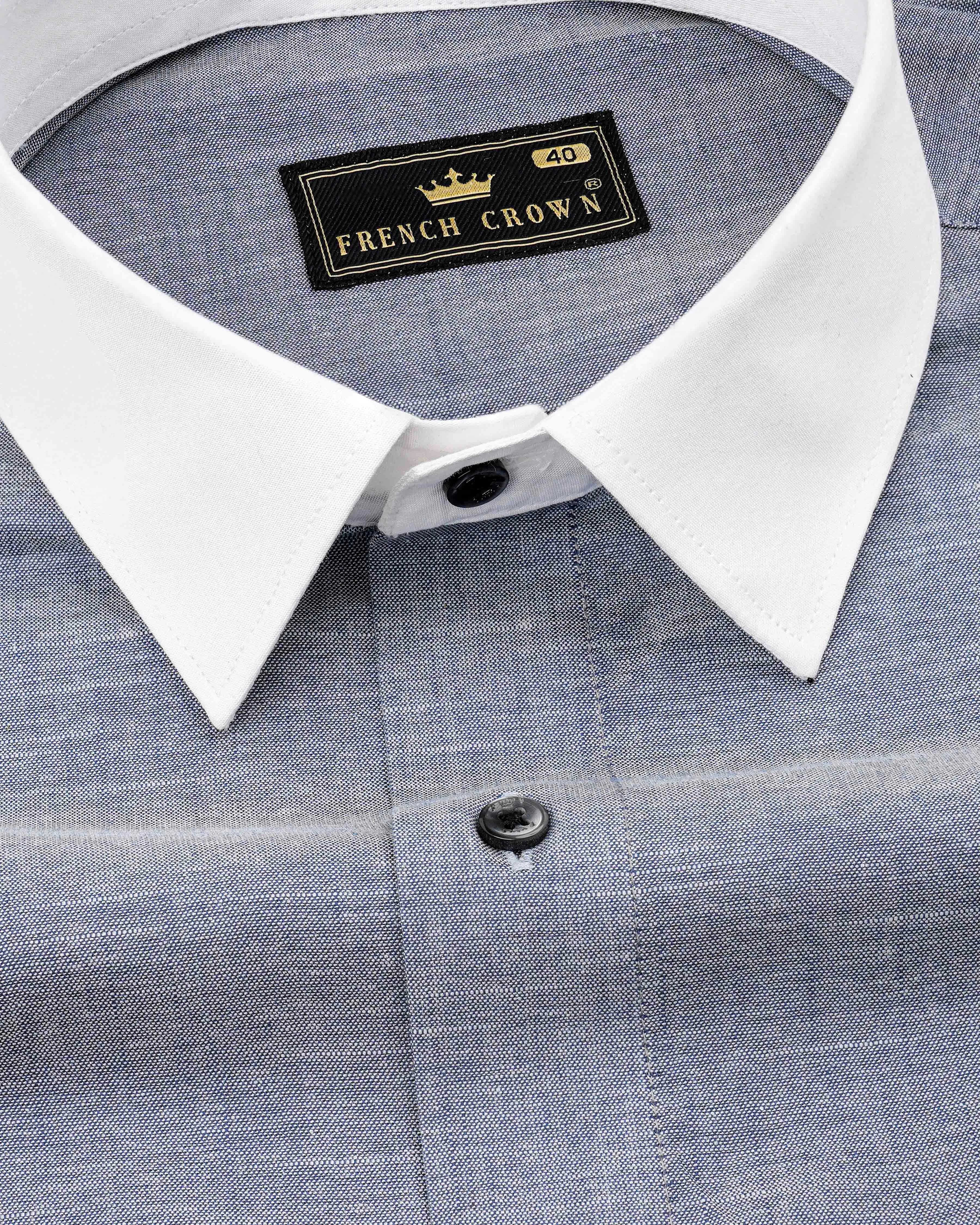 Amethyst Gray with White Collar and Cuffs Royal Oxford Shirt