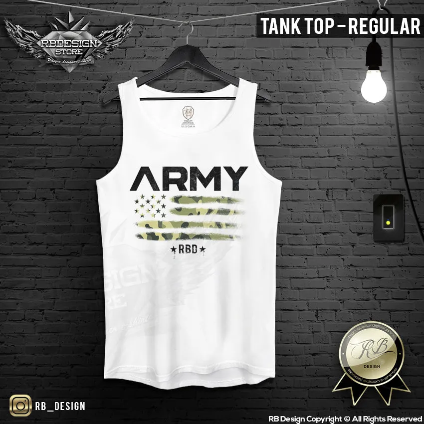 Army Camouflage Flag T-shirt Mens Fashion Muscle Fit T-shirt MD711