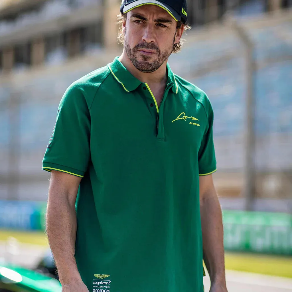 Aston Martin Cognizant F1 Kimoa Fernando Alonso Men's Lifestyle Polo-Shirt - Green