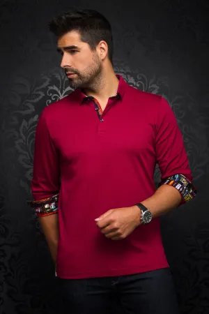 Au Noir Stretch Long-Sleeve Polos | Falcon Cabernet