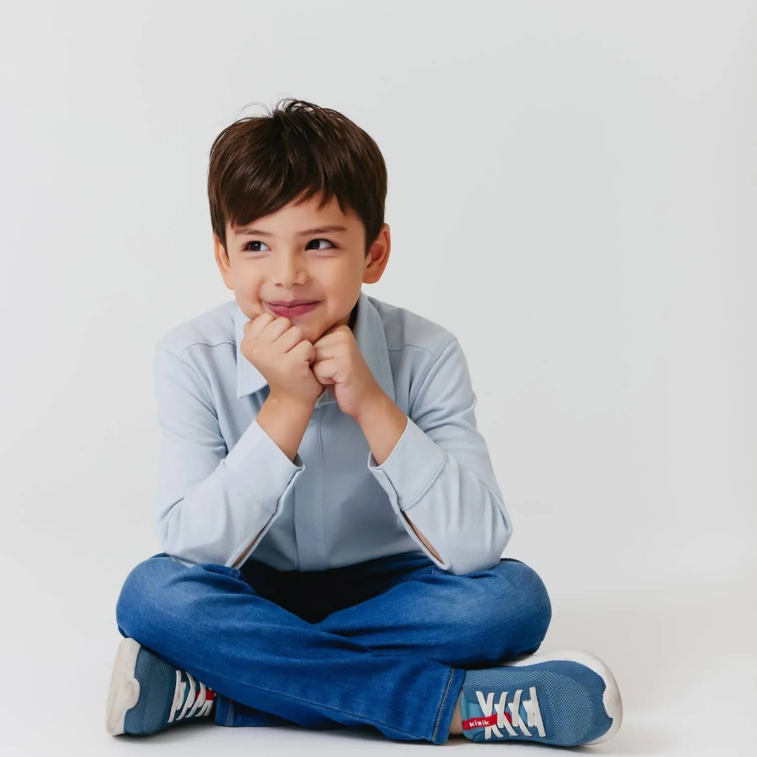 baby blue cotton magnetic oxford shirt