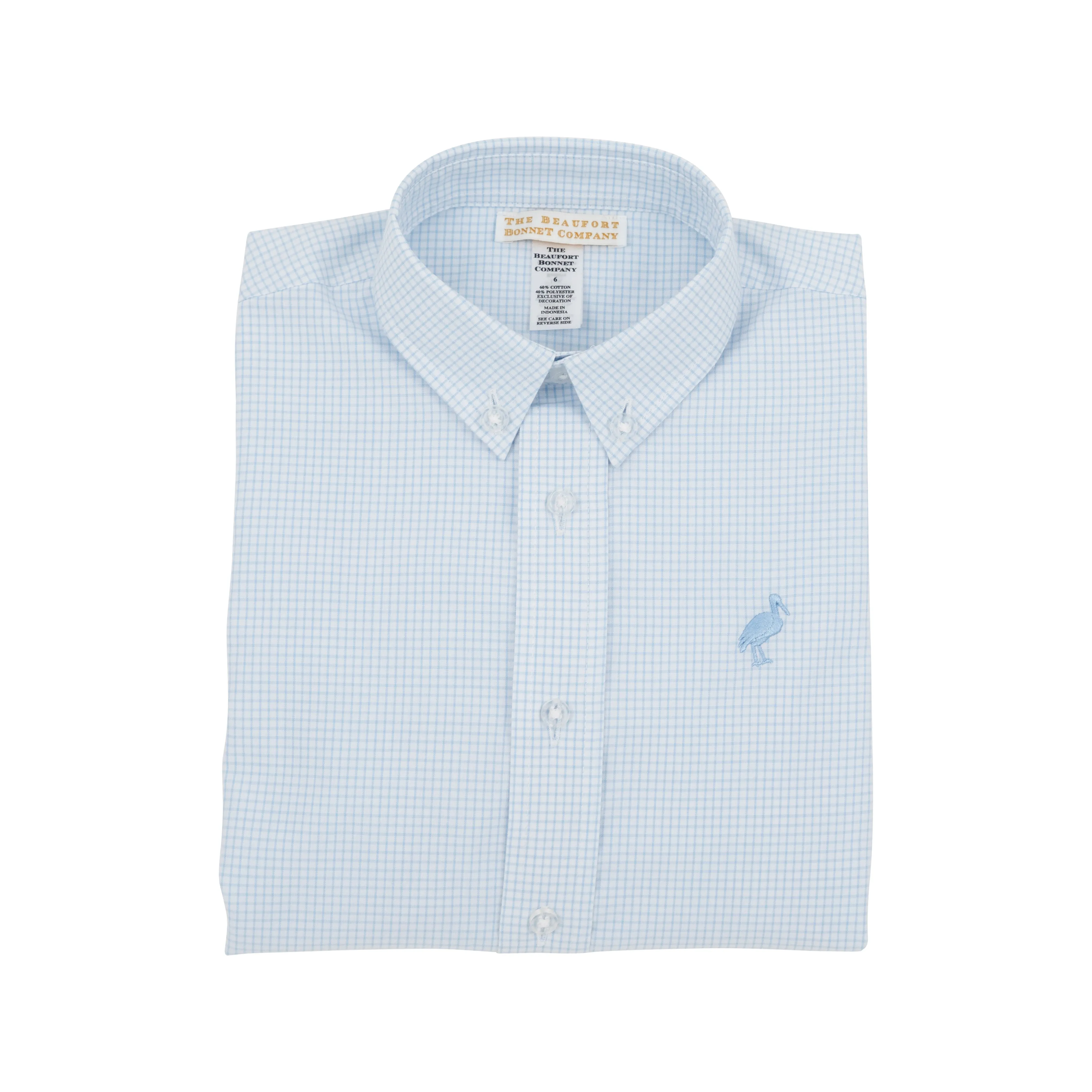 Beaufort Bonnet Dean's List Dress Shirt, Barrington Blue Mini Windowpane