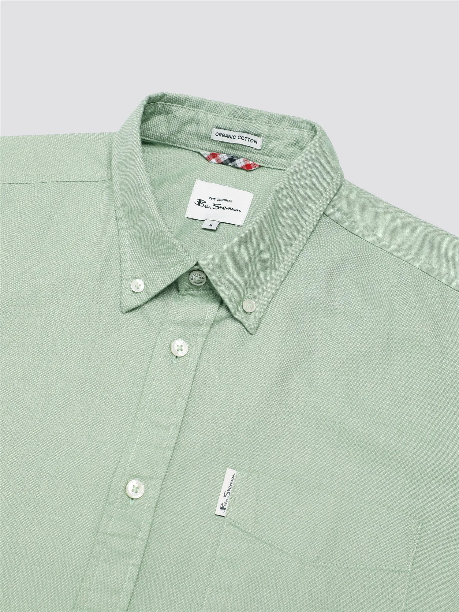 Ben Sherman Men's Button-Down Collar Signature Oxford Shirt, Tab Logo Pocket, Short Sleeved, Regular Fit