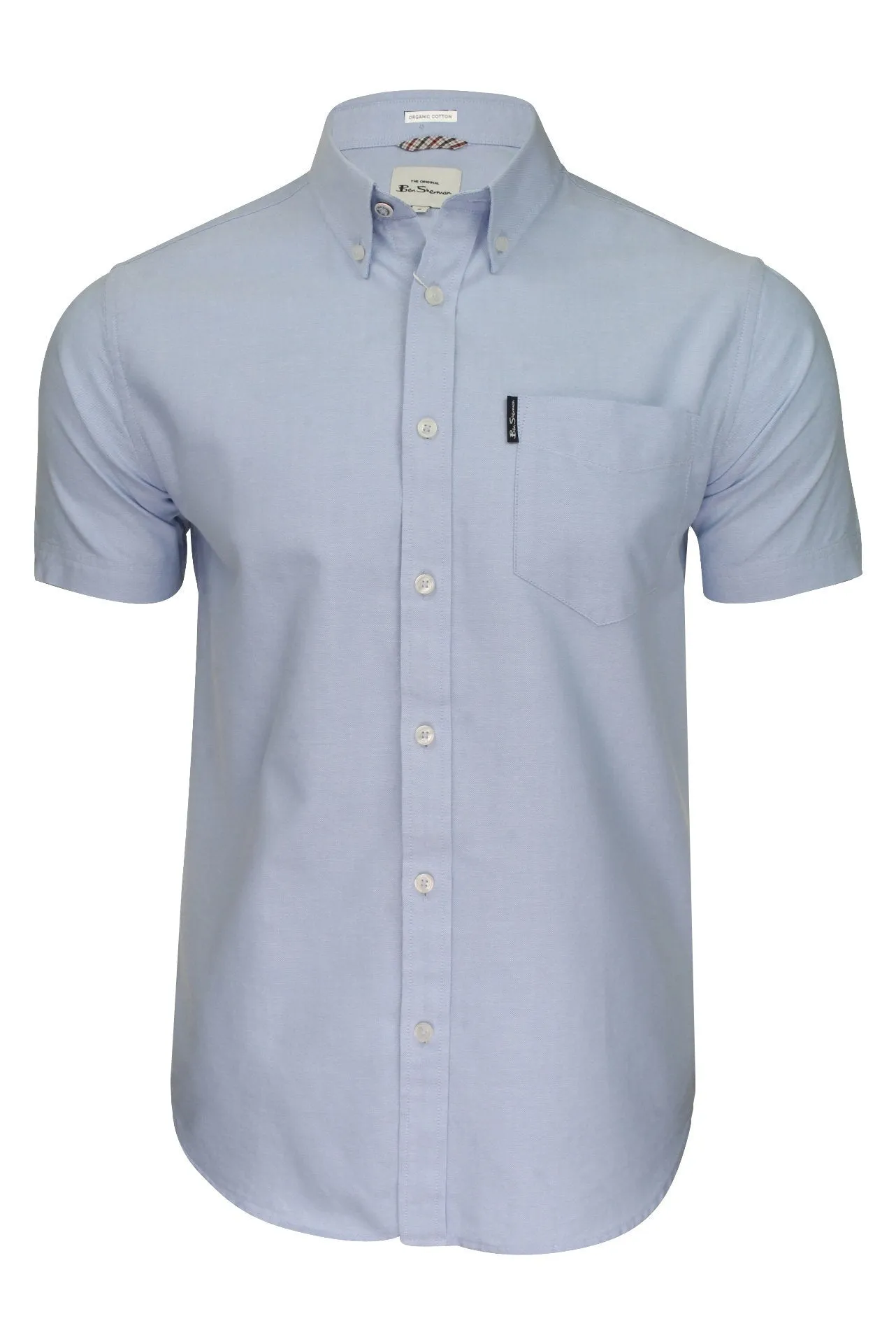 Ben Sherman Men's Button-Down Collar Signature Oxford Shirt, Tab Logo Pocket, Short Sleeved, Regular Fit