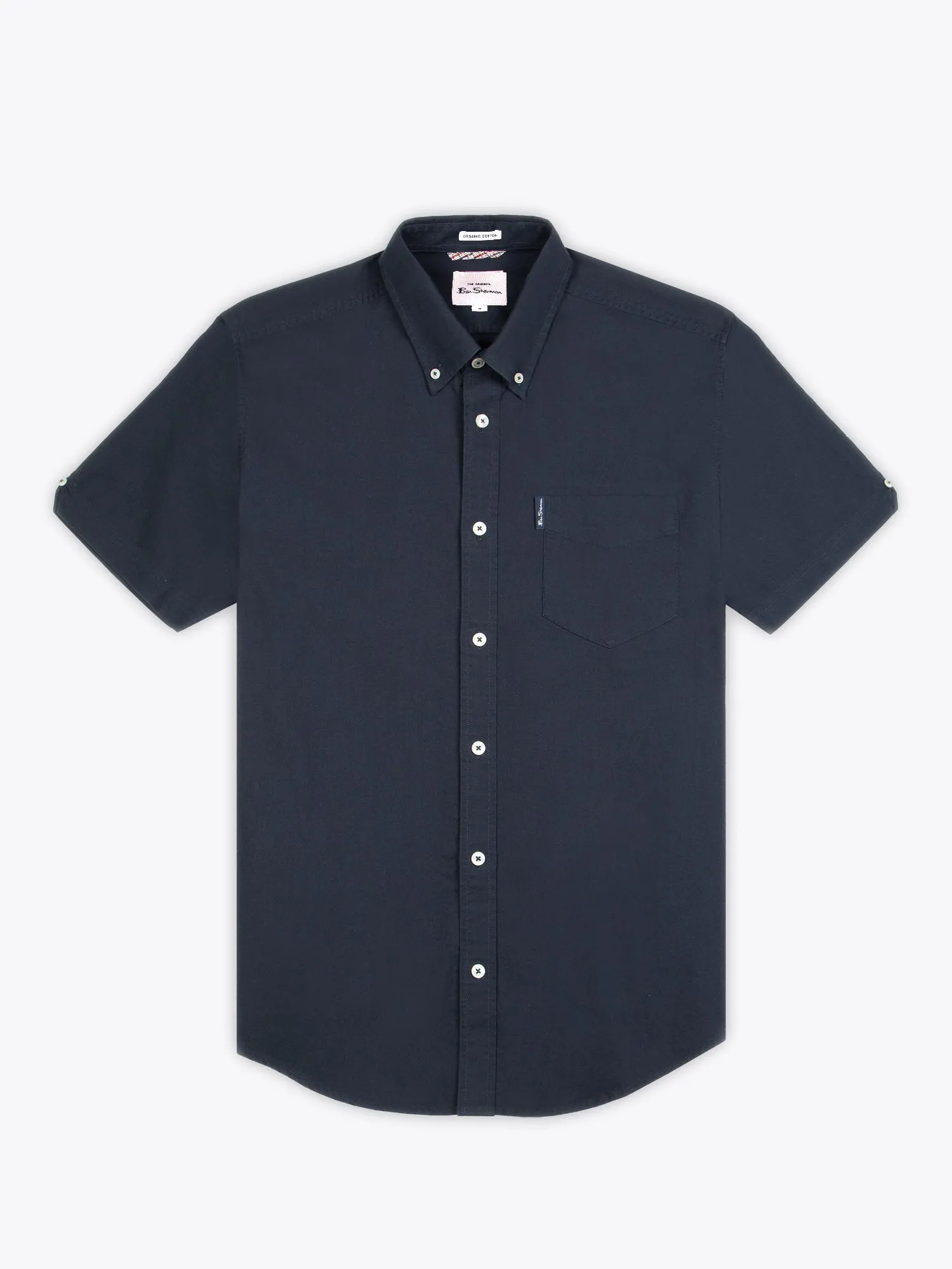 Ben Sherman Men's Button-Down Collar Signature Oxford Shirt, Tab Logo Pocket, Short Sleeved, Regular Fit