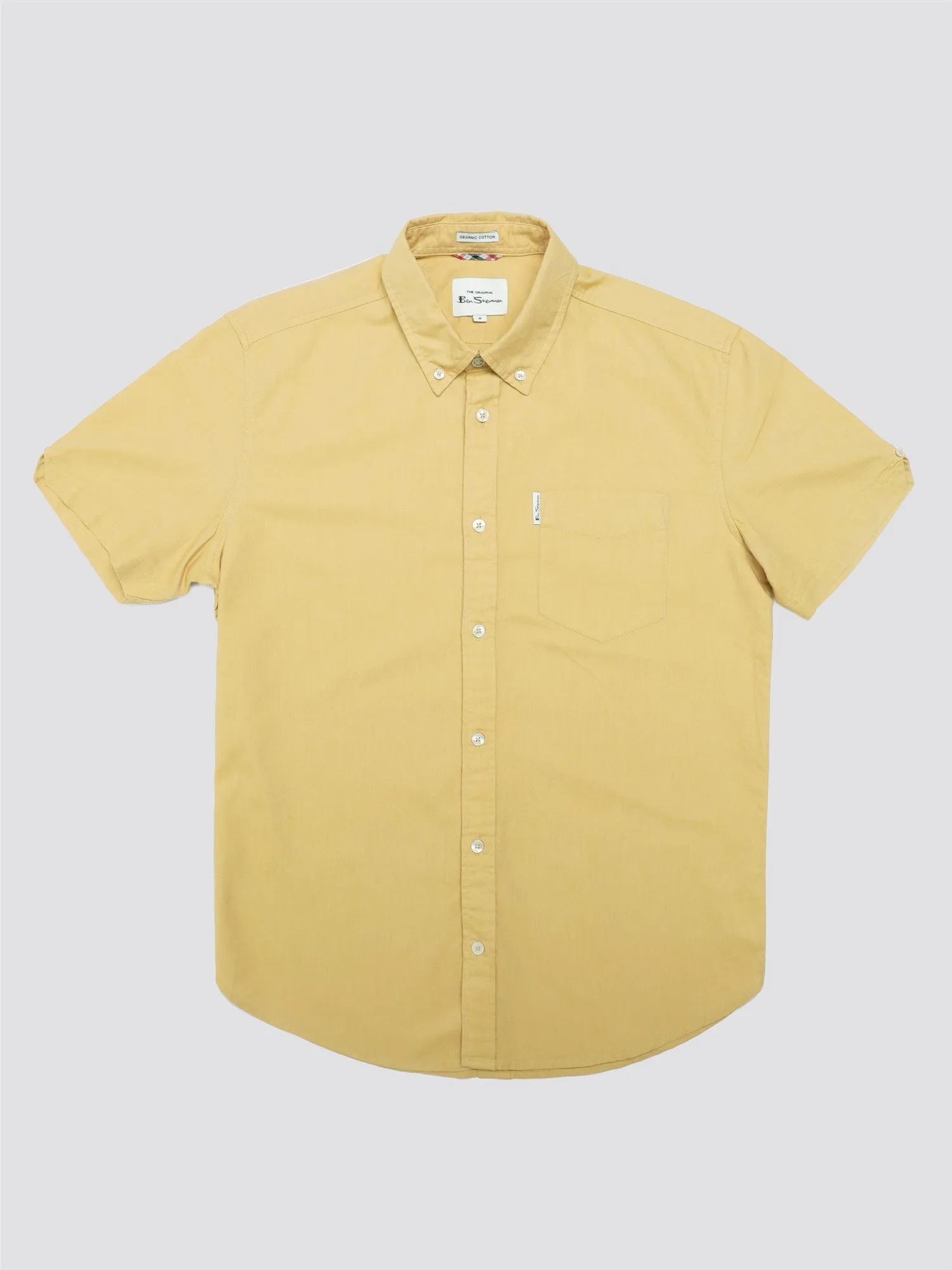 Ben Sherman Men's Button-Down Collar Signature Oxford Shirt, Tab Logo Pocket, Short Sleeved, Regular Fit