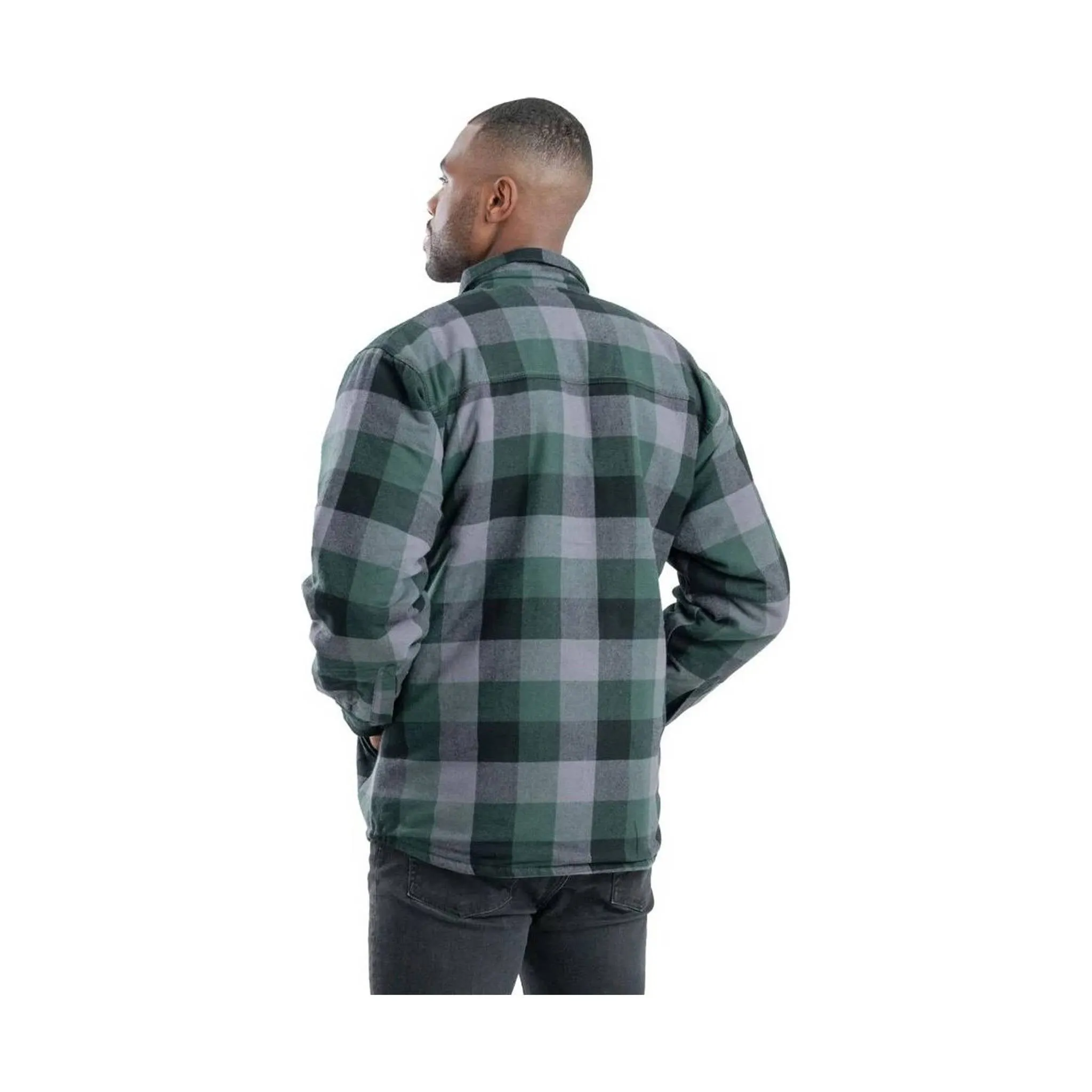 Berne Men's Flannel Shirt Jac - Plaid Green