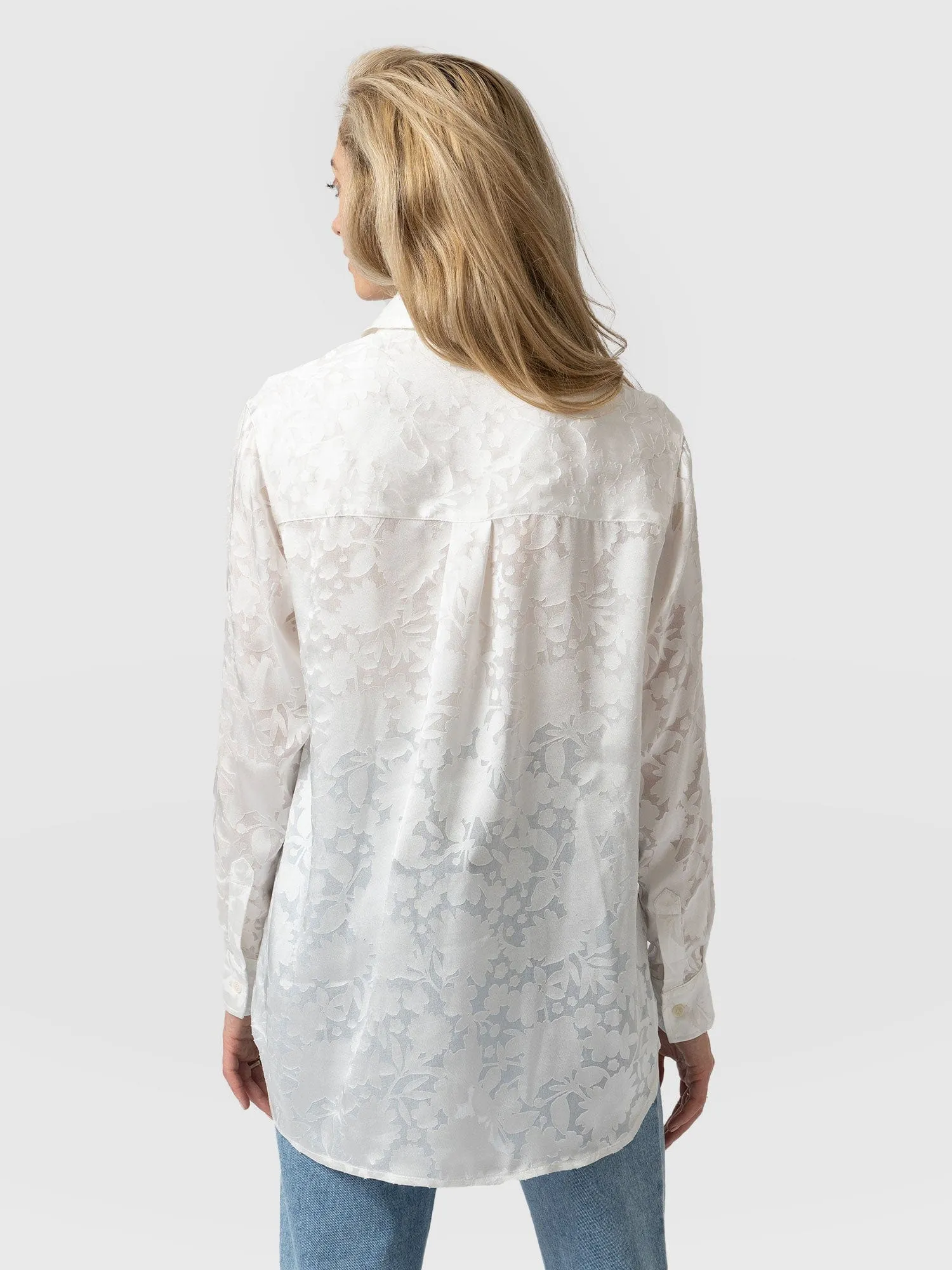 Boyfriend Shirt - White Burnout