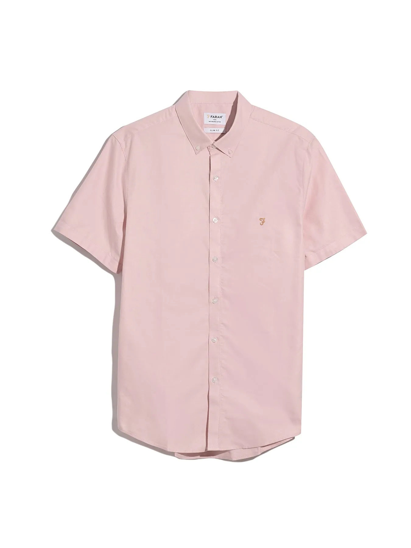 Brewer Short Sleeve Oxford Shirt In Powder Pink