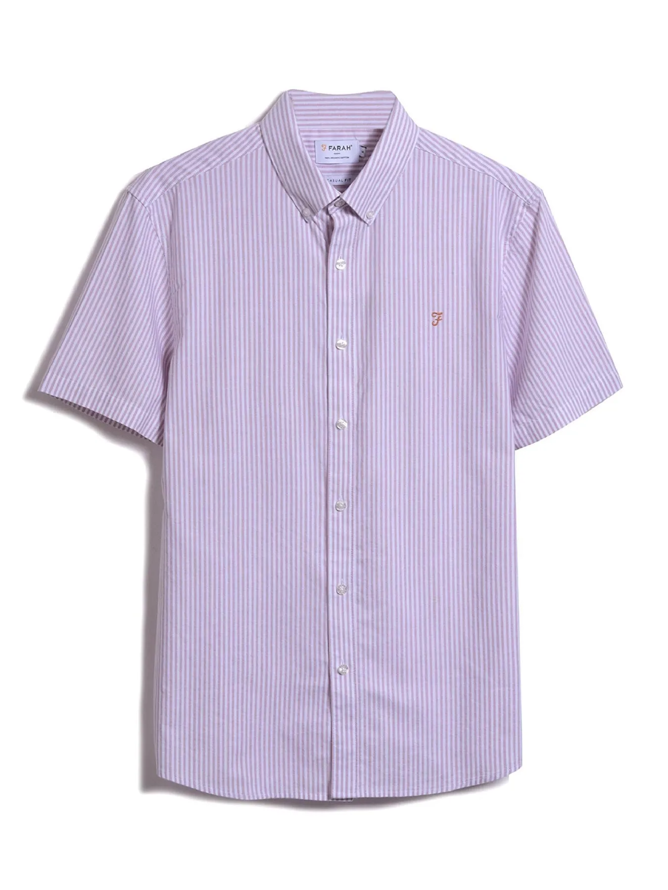 Brewer Stripe Short Sleeve Shirt In Dark Pink