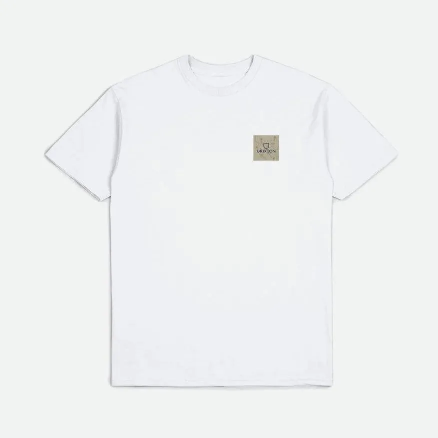 BRIXTON Alpha Square S/S Standard Tee - White/Navy