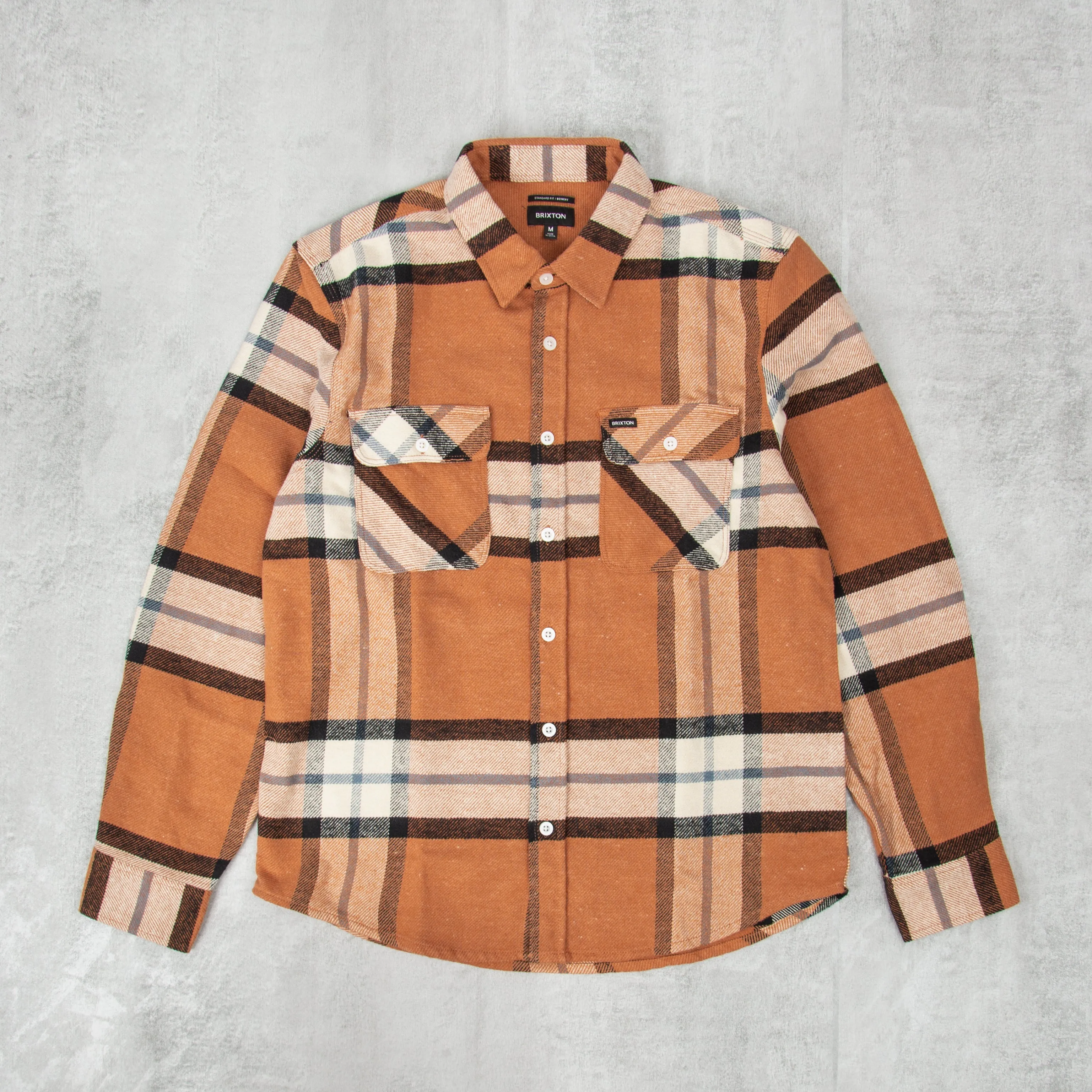 Brixton Bowery L/S Flannel Shirt - Mocha Plaid