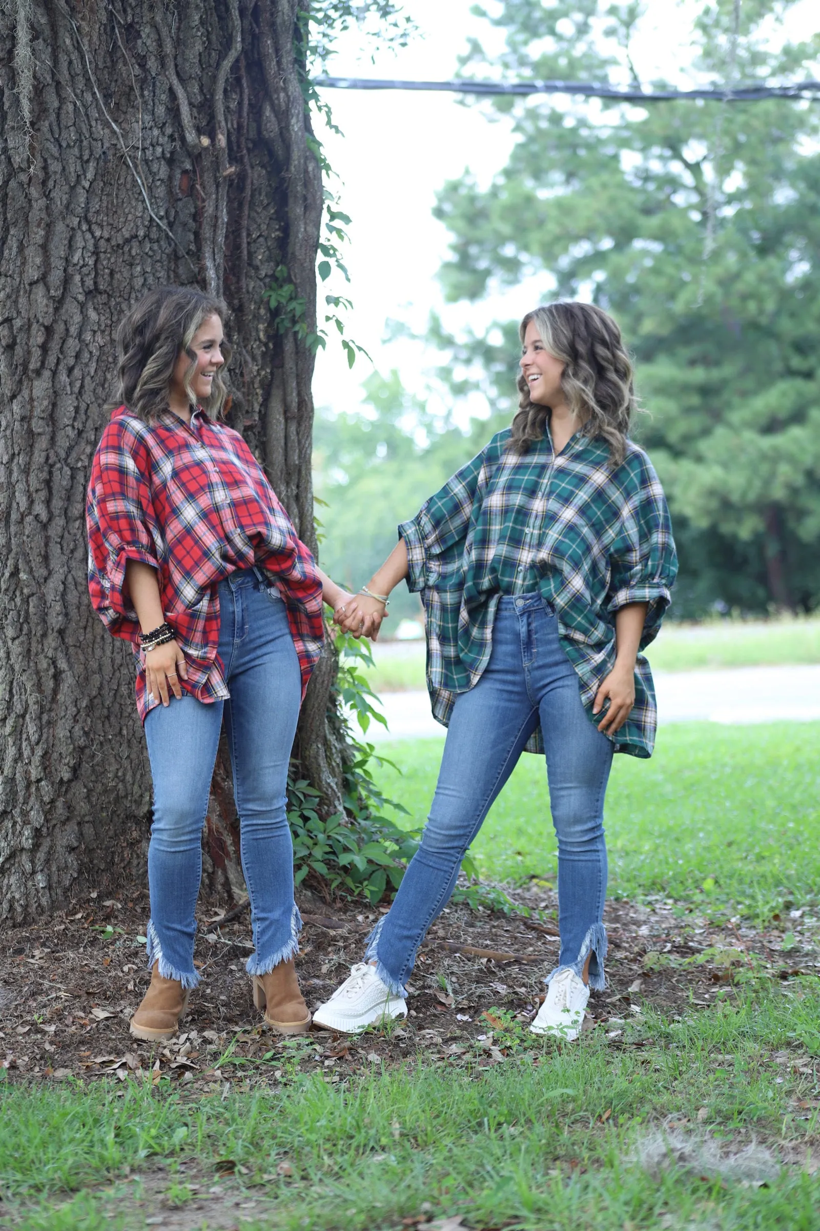 Button Down Plaid Oversized Shirt