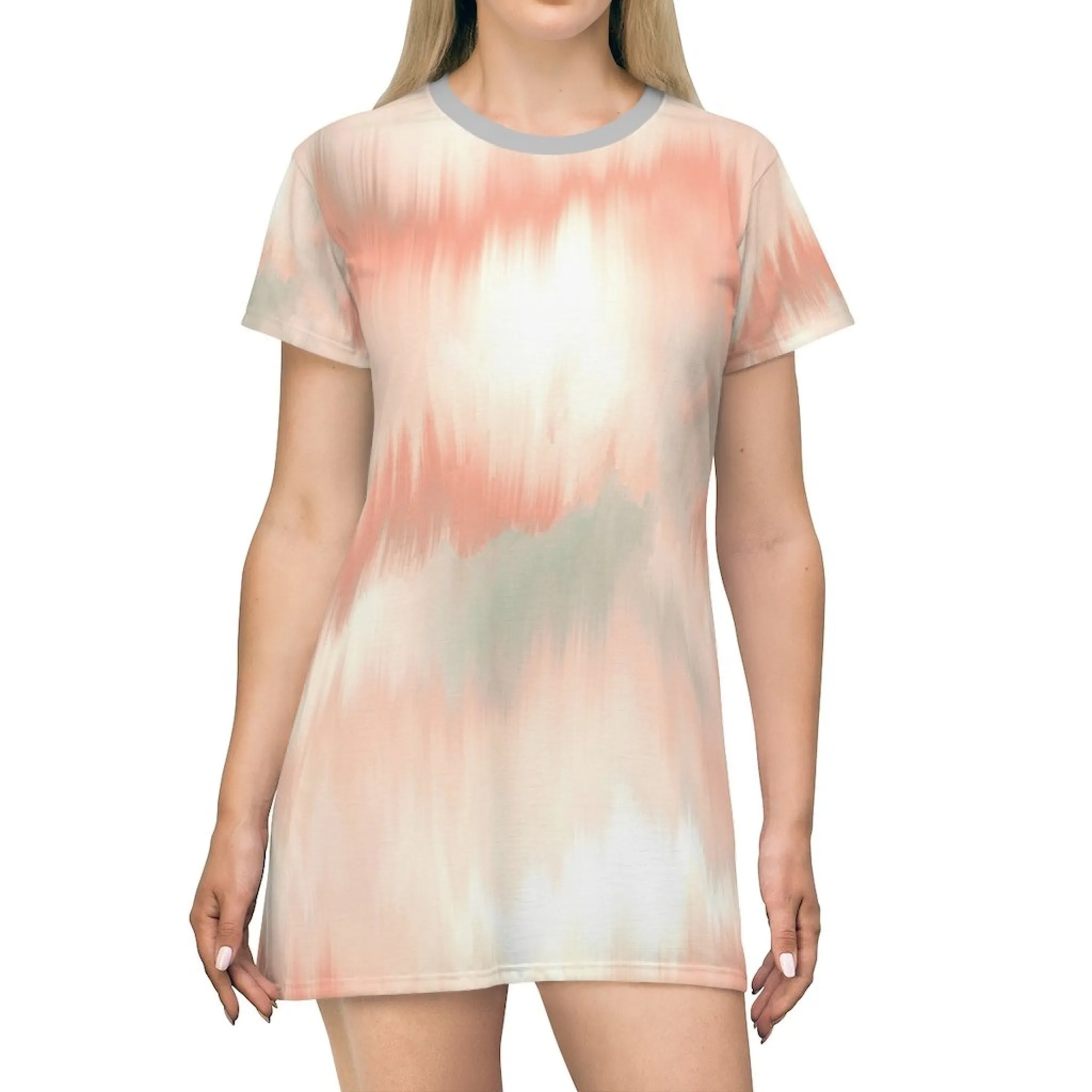 Bynelo Tie Dye Mud Colour Print T-shirt Dress