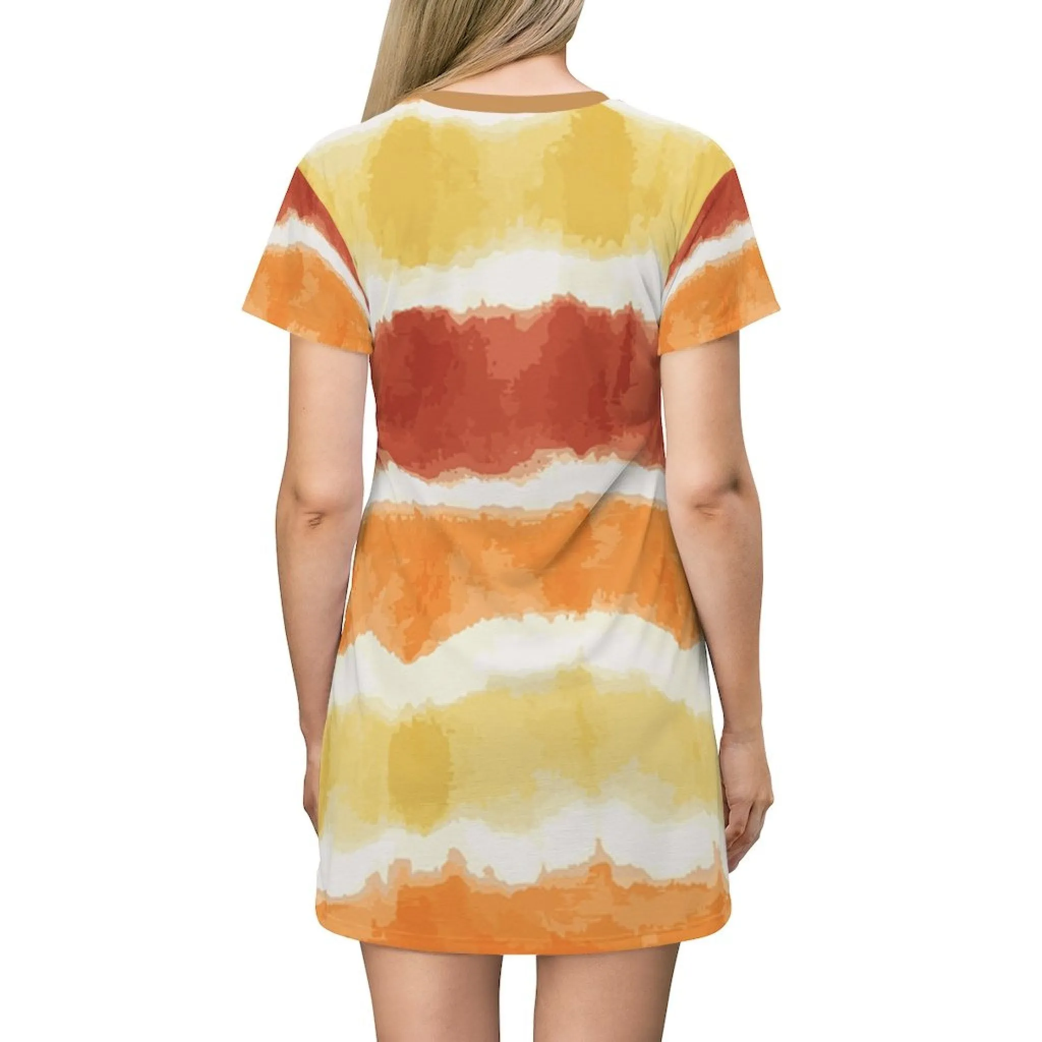 Bynelo Tie Dye Stripe Print T-shirt Dress