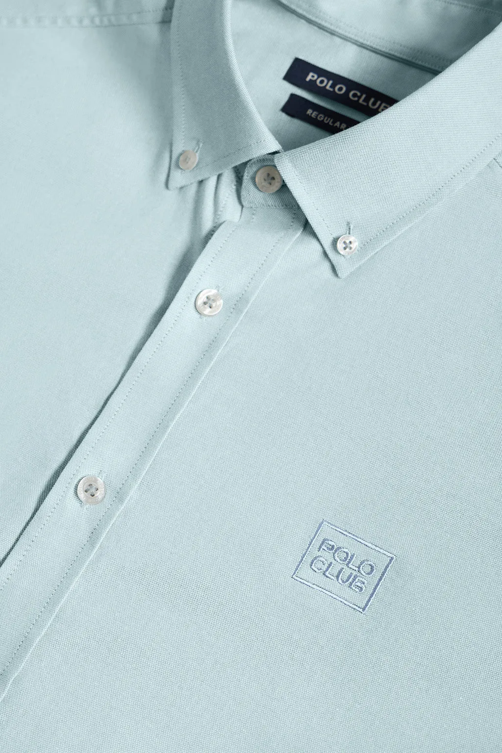 Camisa Oxford azul celeste con logo Polo Club