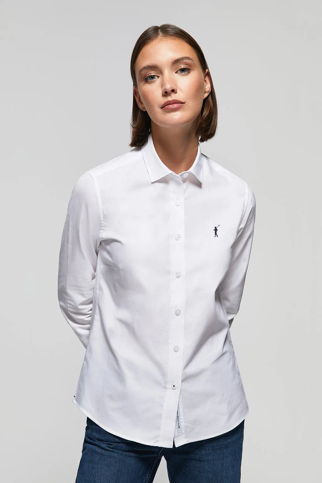 Camisa Oxford Regular fit blanca con logo Rigby Go