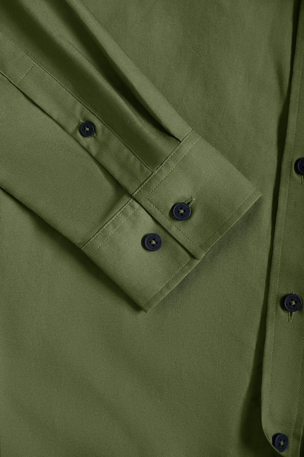 Camisa verde Oxford con contrastes y logo Rigby Go