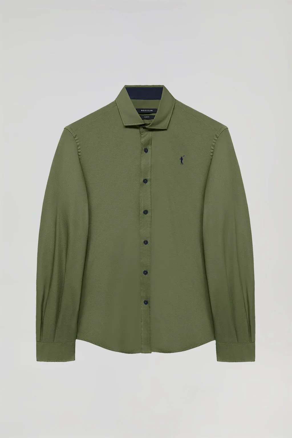 Camisa verde Oxford con contrastes y logo Rigby Go