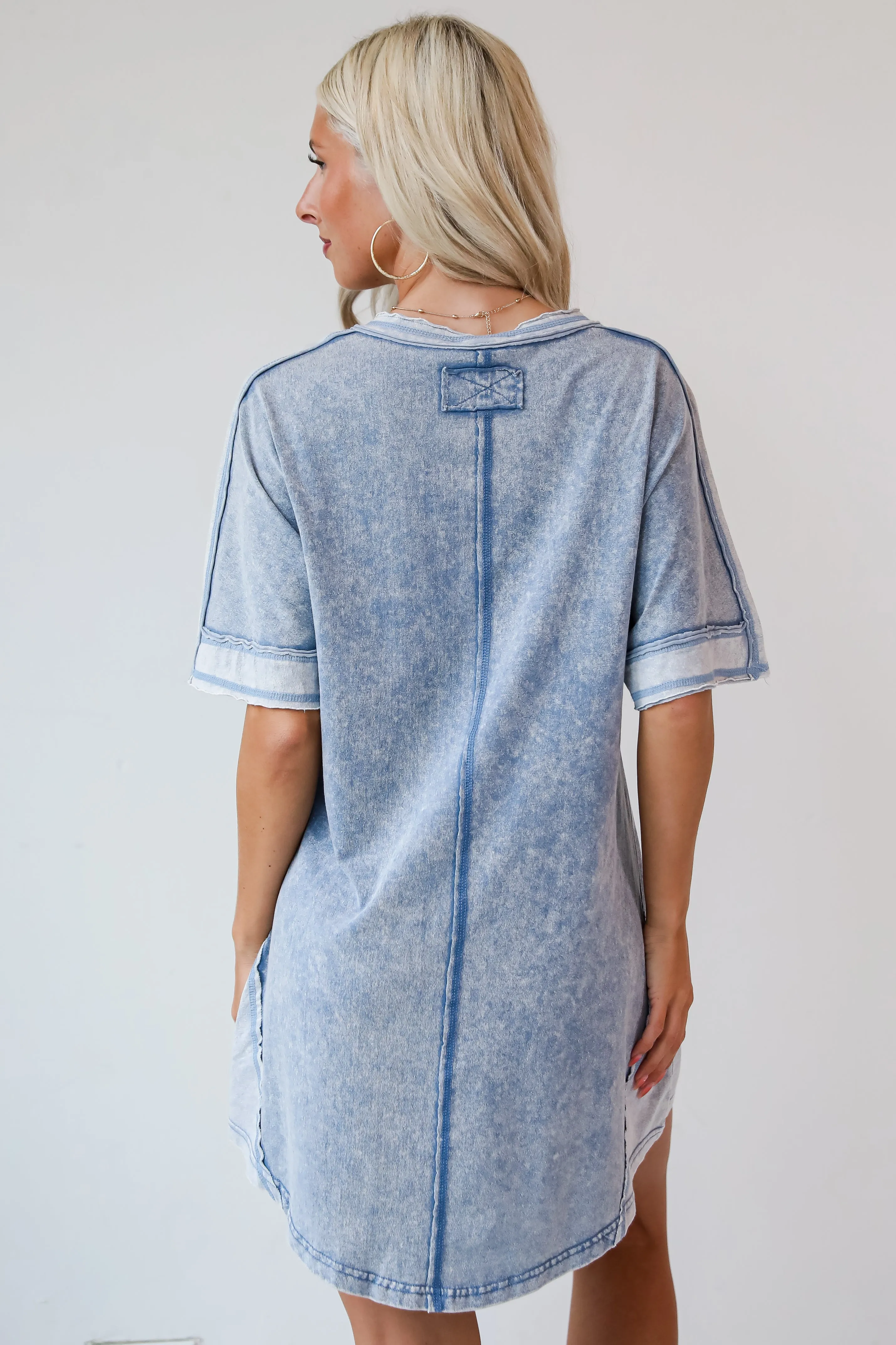 Camryn Denim T-Shirt Dress - DU DEAL