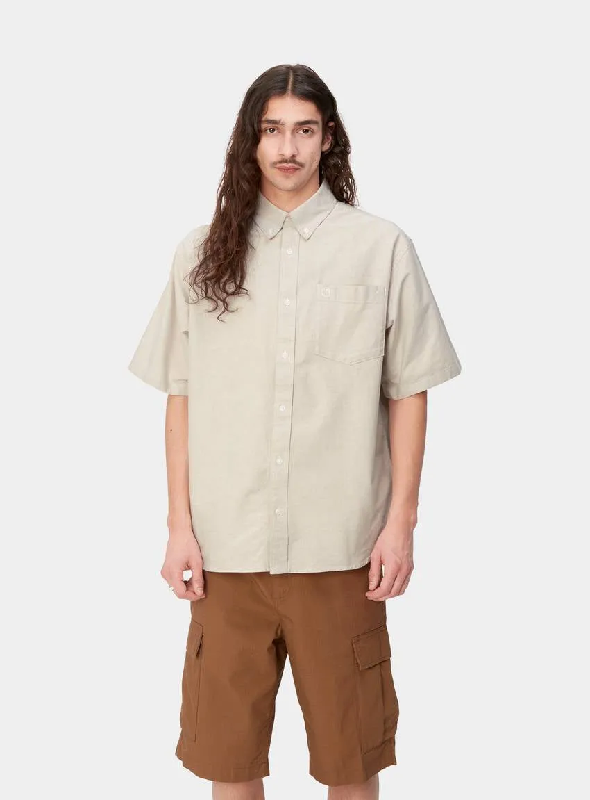 Carhartt S/S Braxton Shirt Cotton Oxford Agate Stone