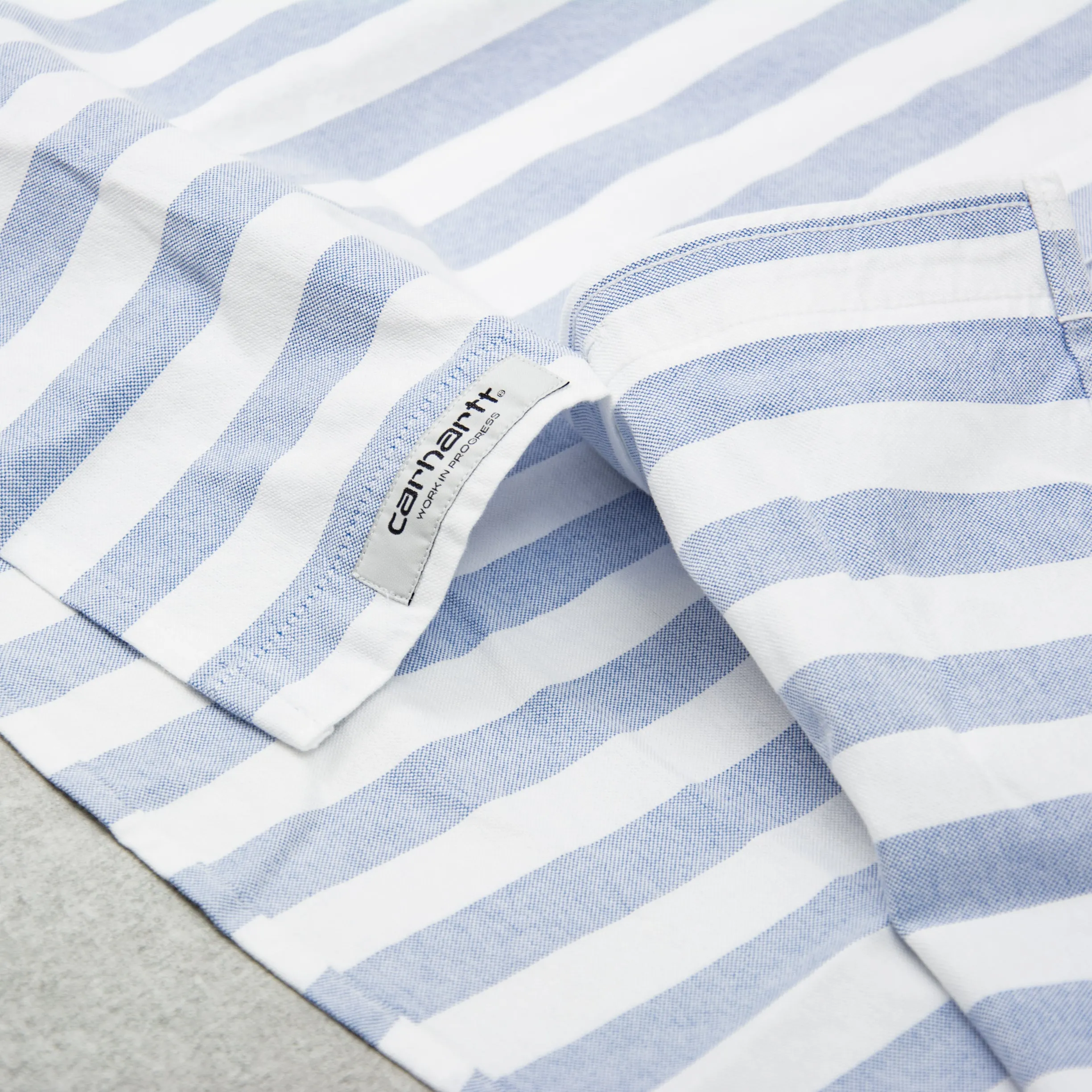 Carhartt WIP Dillion Striped L/S Shirt - Bleach / White