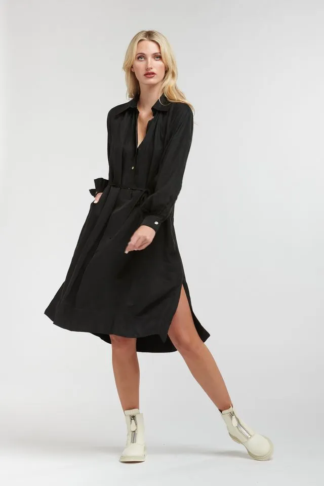 Carmen Cupro Dress Black