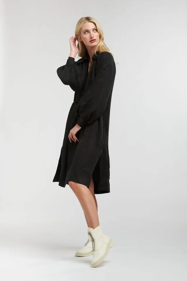 Carmen Cupro Dress Black