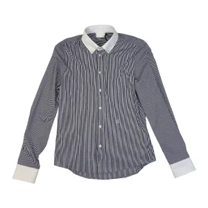 Cavalleria Toscana Men's Button-Down L/S Competition Shirt in Navy Stripe - Men's IT 48/US 38 (Medium)