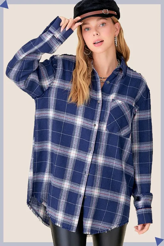 Celine Plaid Flannel Button Down Shirt