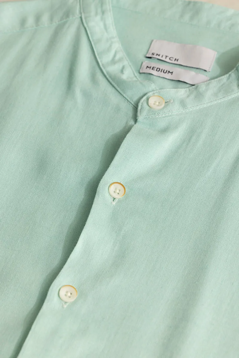 Classic Mandarin Mint Green Shirt