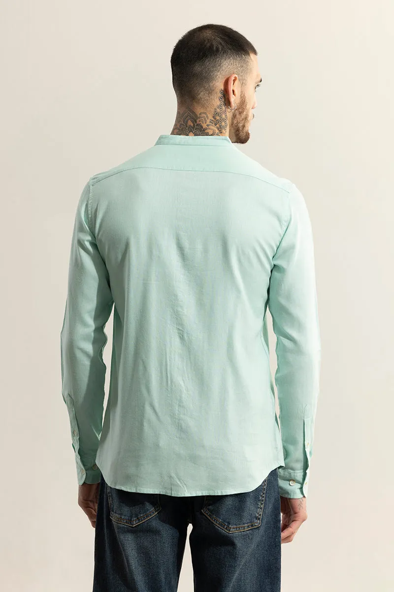 Classic Mandarin Mint Green Shirt