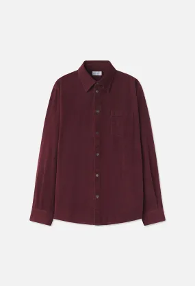 Corduroy Cloak Button Up / Burgundy