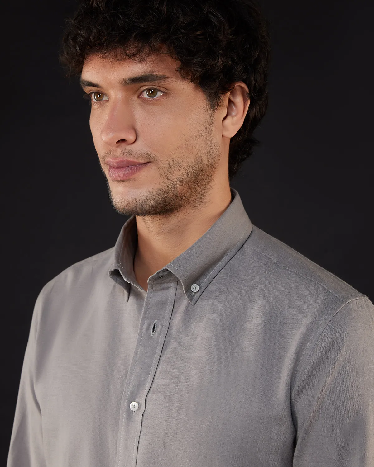 Cotton Linen Shirt - Grey