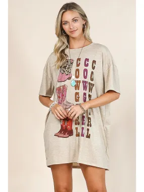 Cowgirl Boots T-Shirt Dress