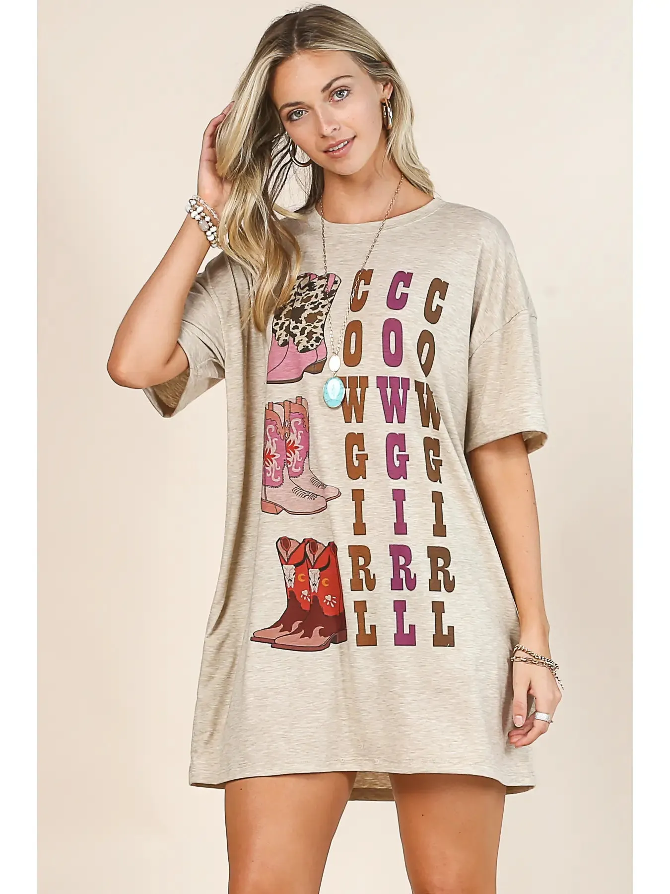 Cowgirl Boots T-Shirt Dress