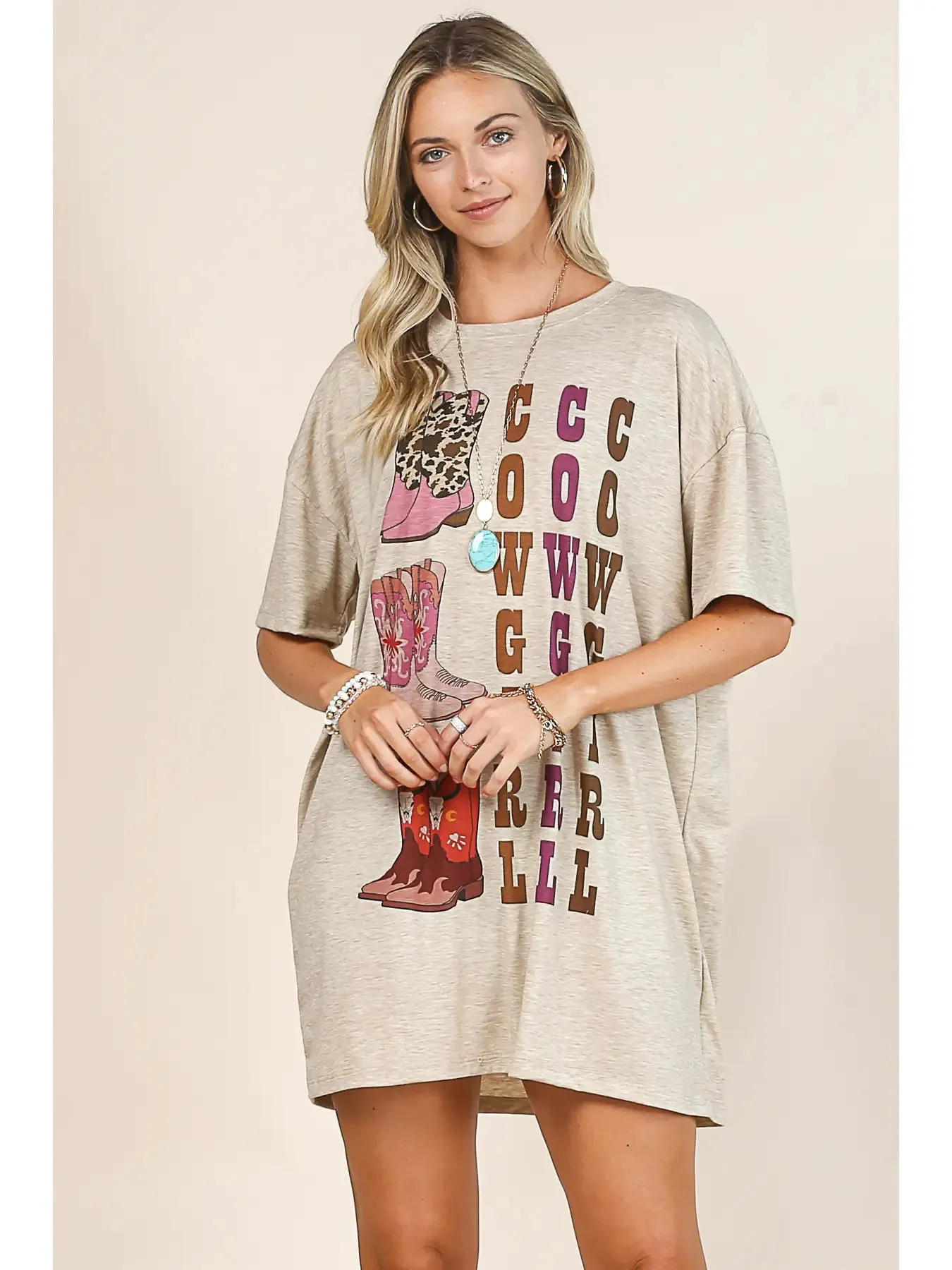 Cowgirl Boots T-Shirt Dress