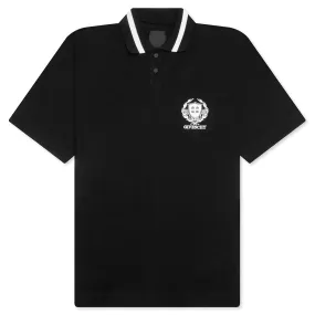 Crest Polo Shirt With Casual Pocket - Black