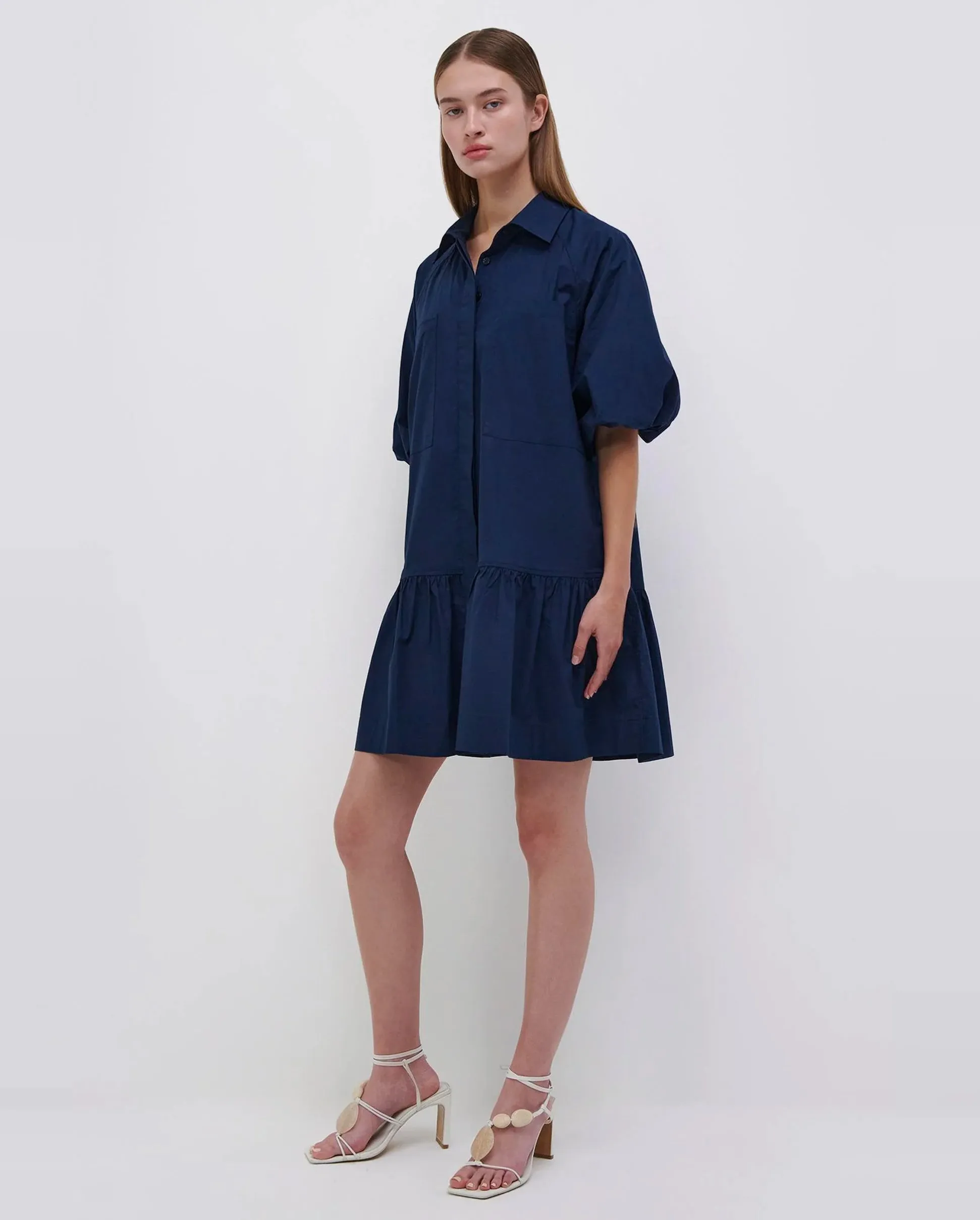 CRISSY COTTON POPLIN DRESS / MIDNIGHT