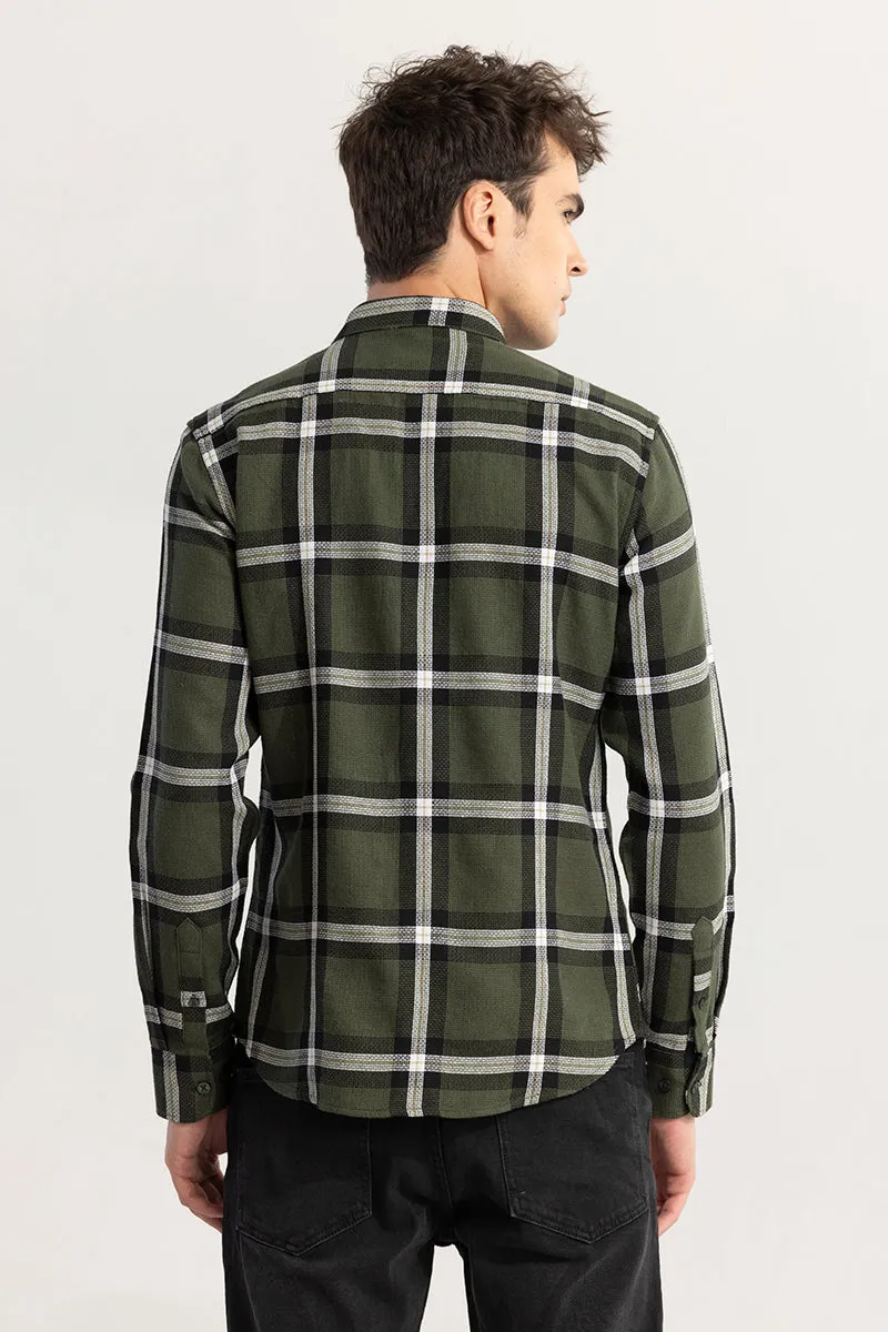 Cubix Checks Olive Shirt