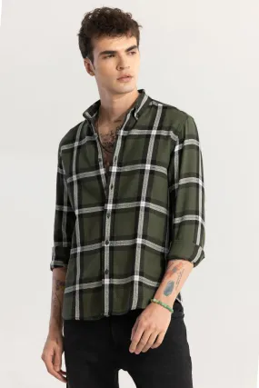 Cubix Checks Olive Shirt