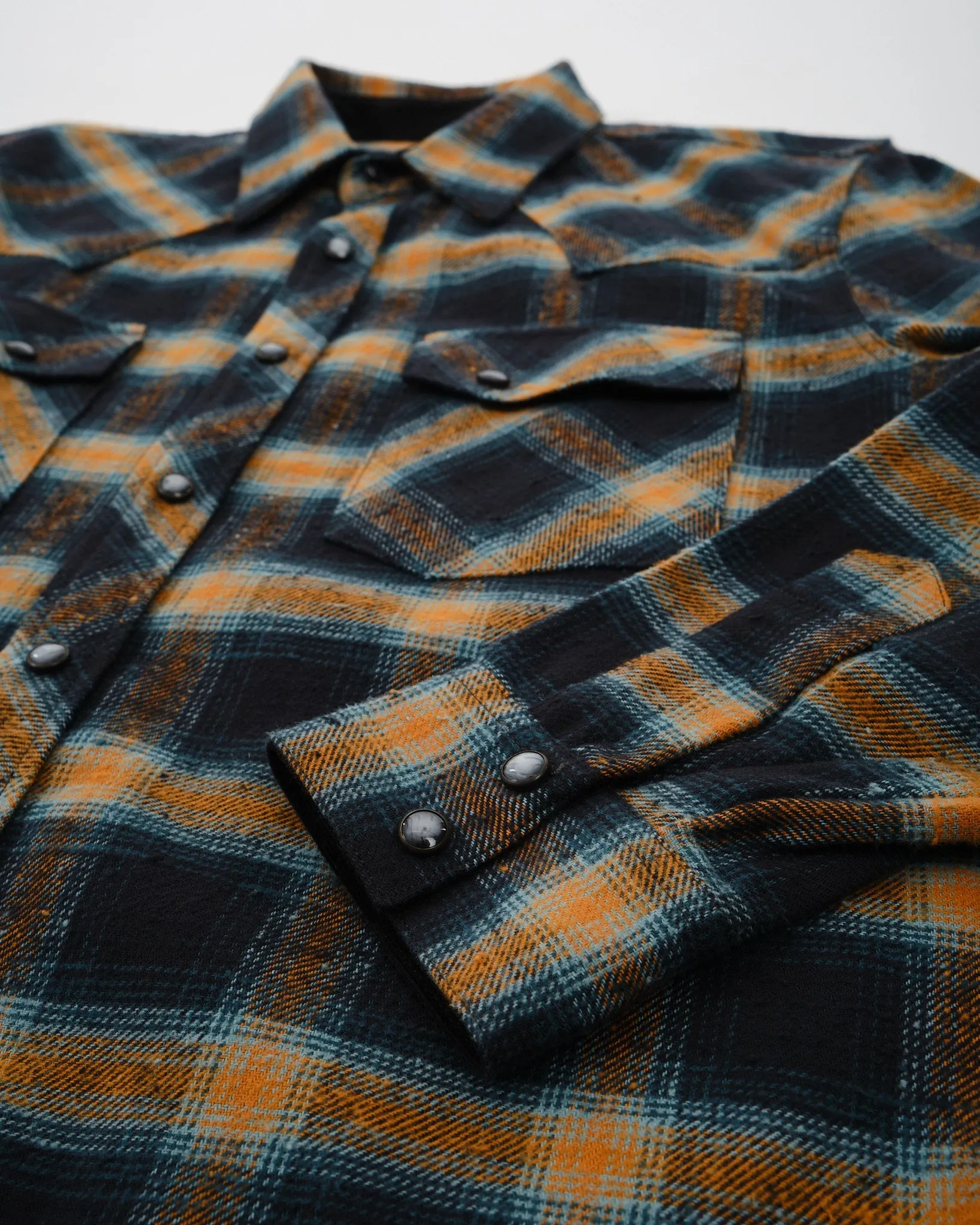 Dawson Flannel Black/Petrol/Rust Check