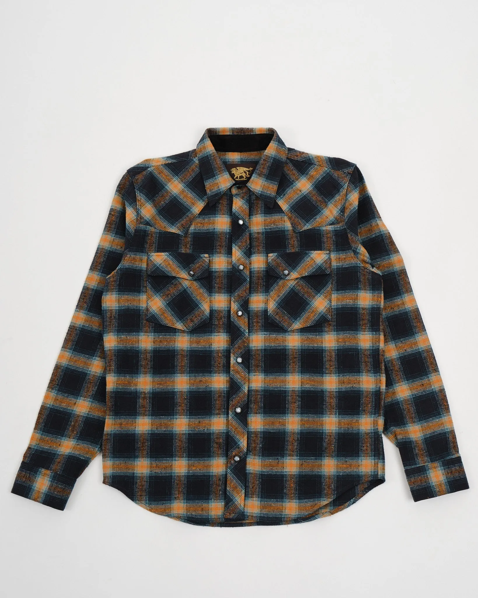 Dawson Flannel Black/Petrol/Rust Check