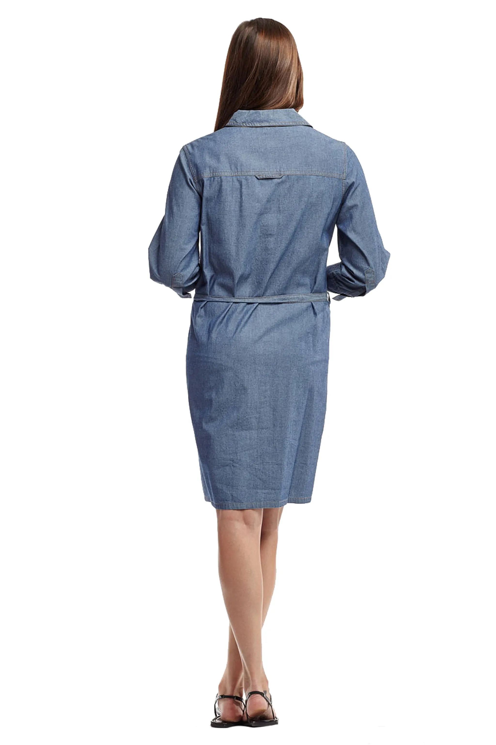 Denim Belted Shirt Dress